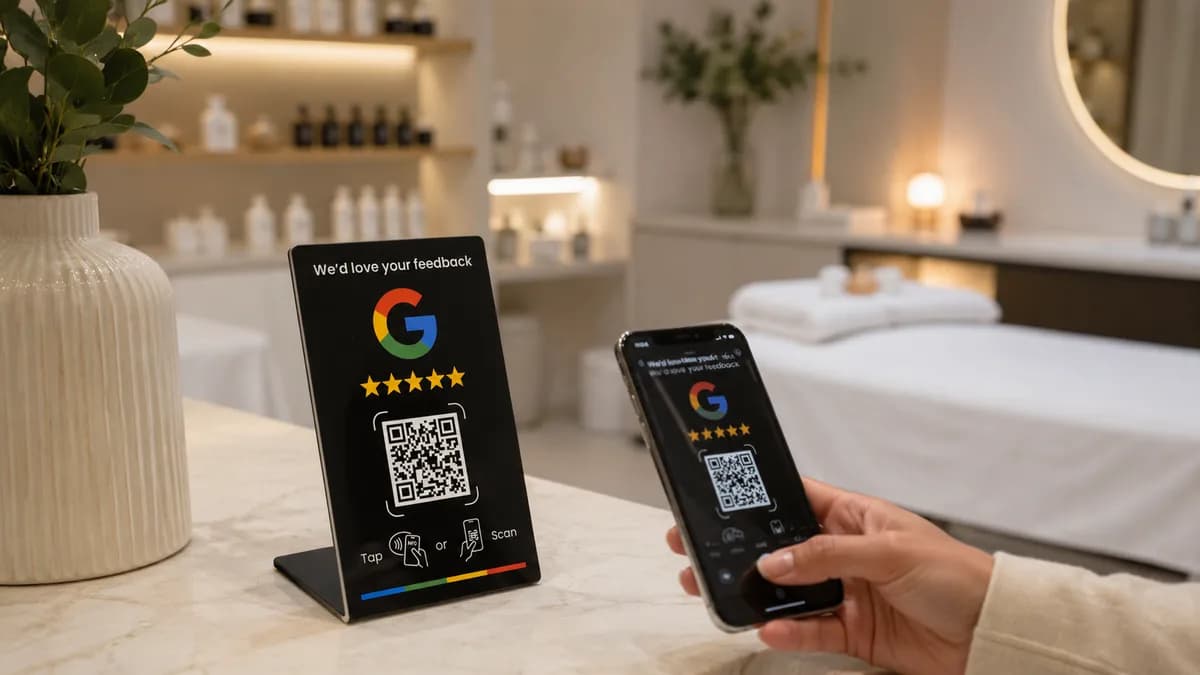 Google review bordje voor schoonheids- en beautysalons