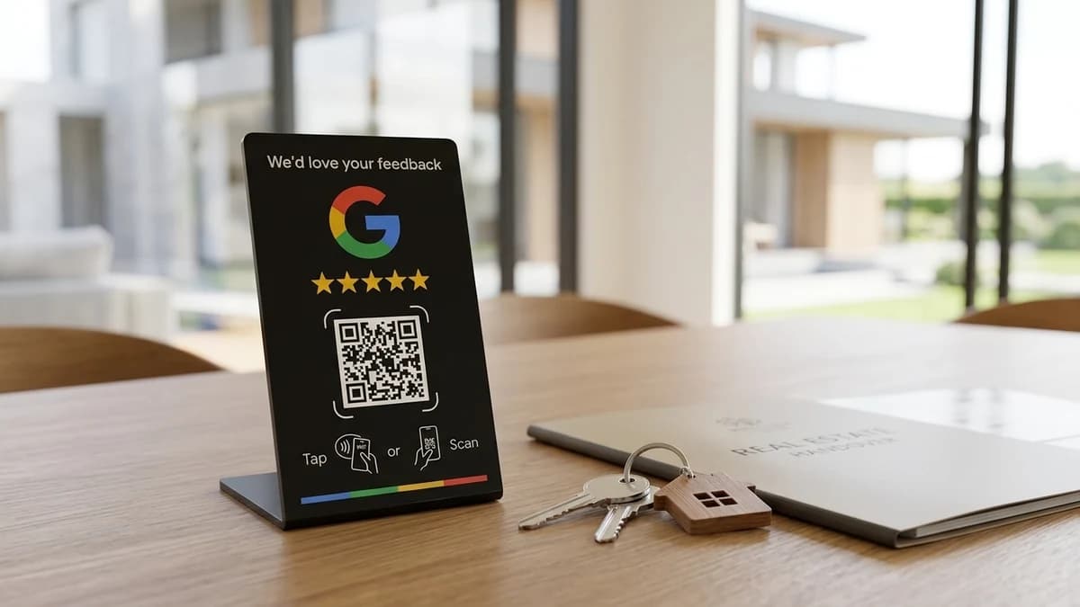 Google review bordje voor makelaars en vastgoedadviseurs